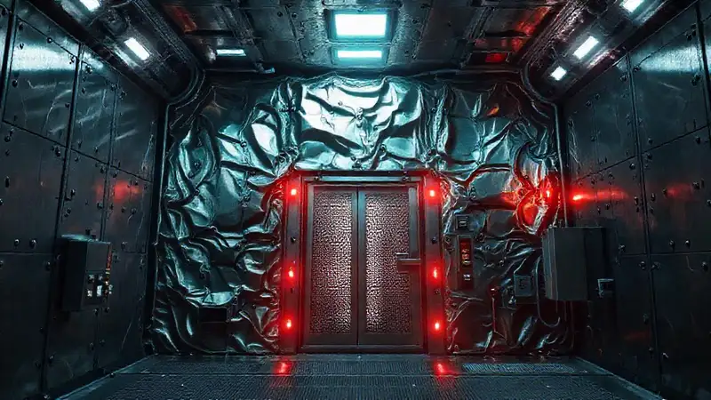 Estructura metálica misteriosa en cámara de seguridad