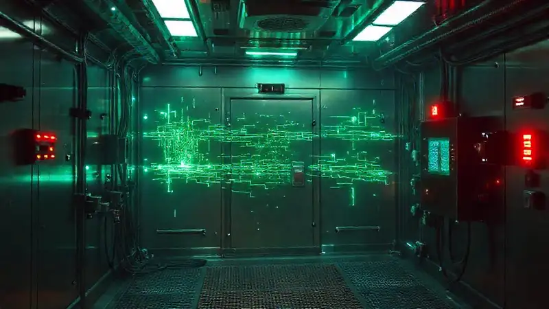 Cámara segura con enerfía y tecnología futurista