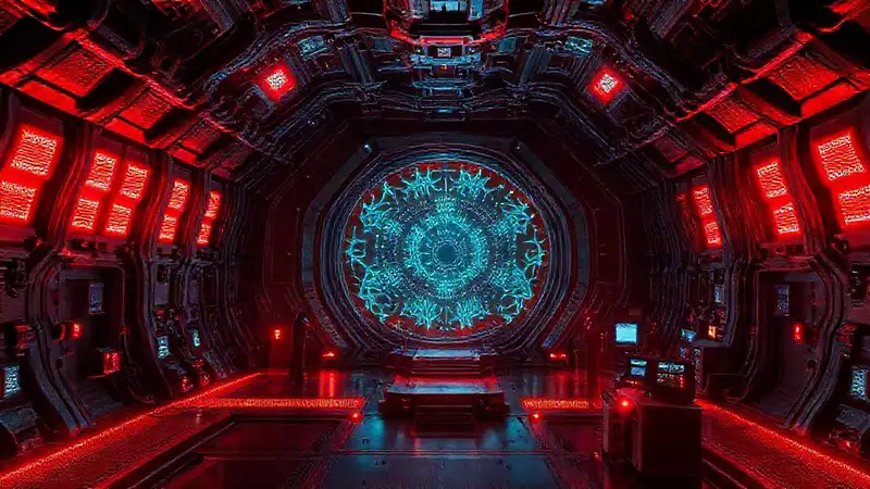 Estructura metálica misteriosa en cámara de alta tecnología