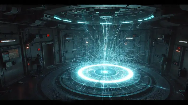 Campo de distorsión electromagnética en cámara de contención
