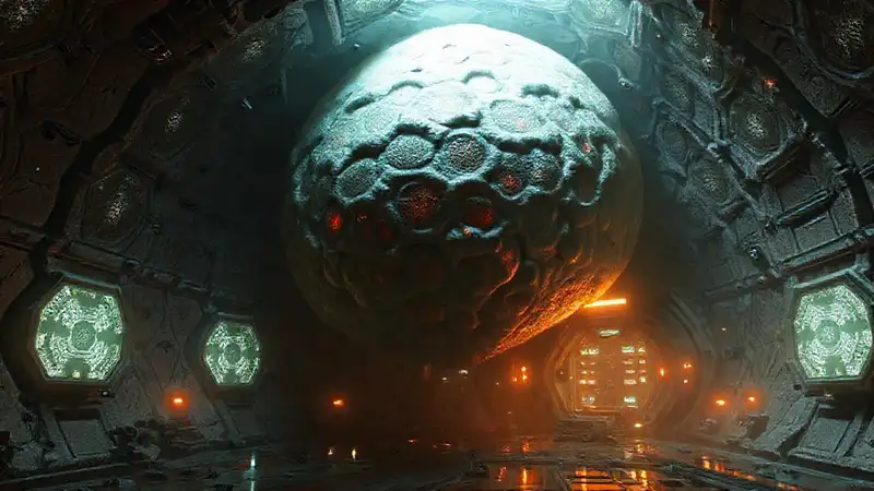Estructura misteriosa en un entorno futurista seguro