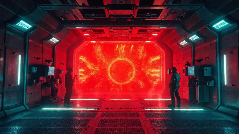 Campo energético misterioso en sala de contención