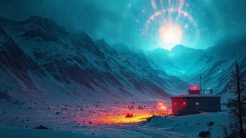 Paisaje de montaña, energía y misterio intenso