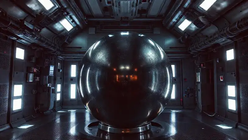 Esfera metálica en sala fortified y secreta