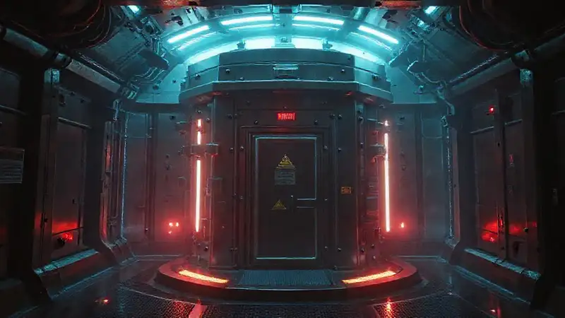 Estructura metálica futurista y segura en tensión