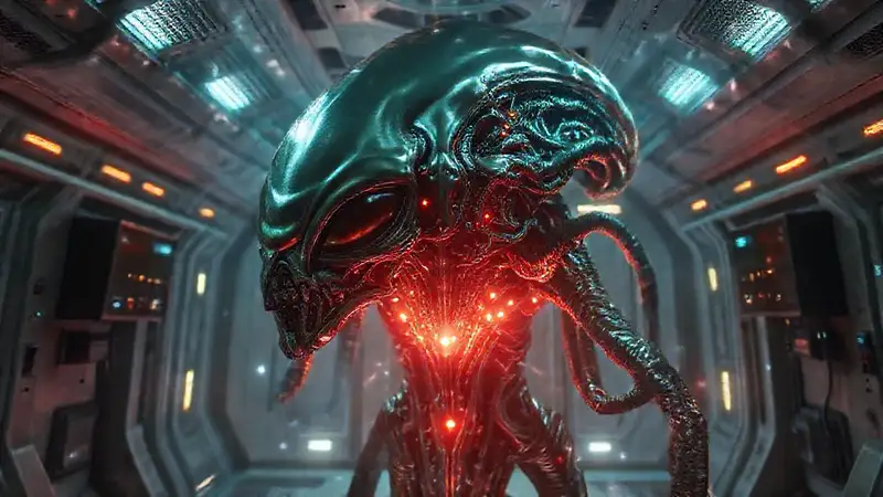Estructura alienígena metálica yorgánica misteriosa