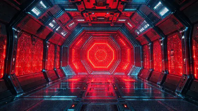 Laboratorio futurista con energía y protección tecnológica