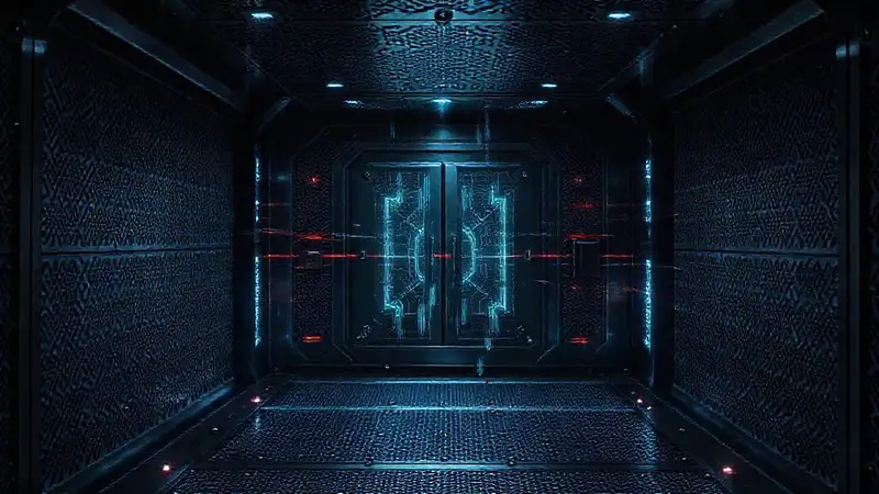 Cápsula de contención futurista y misteriosa