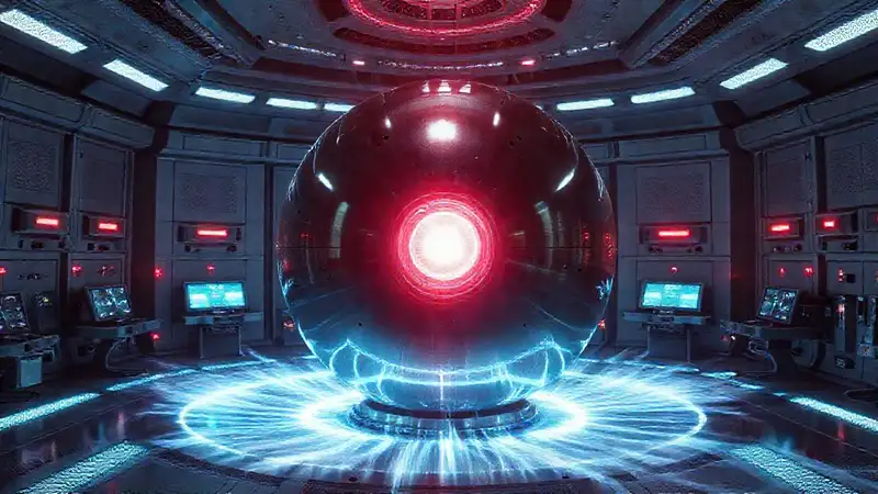 Esfera metálica, energía, seguridad y peligro oculto
