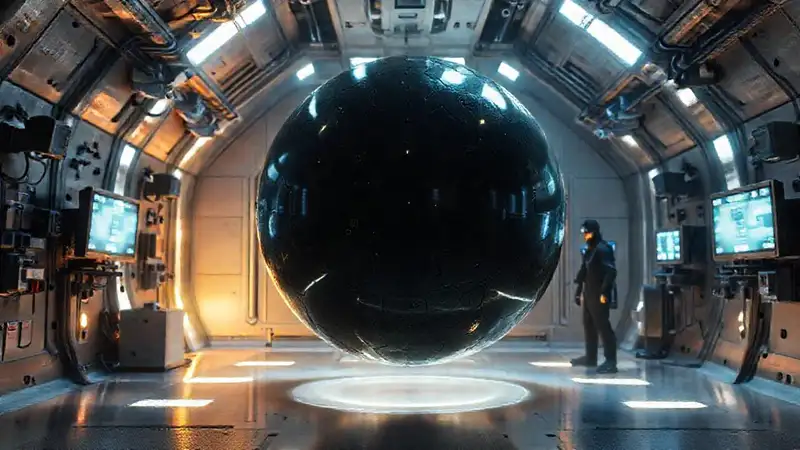Objeto misterioso en cámara futurista de contención