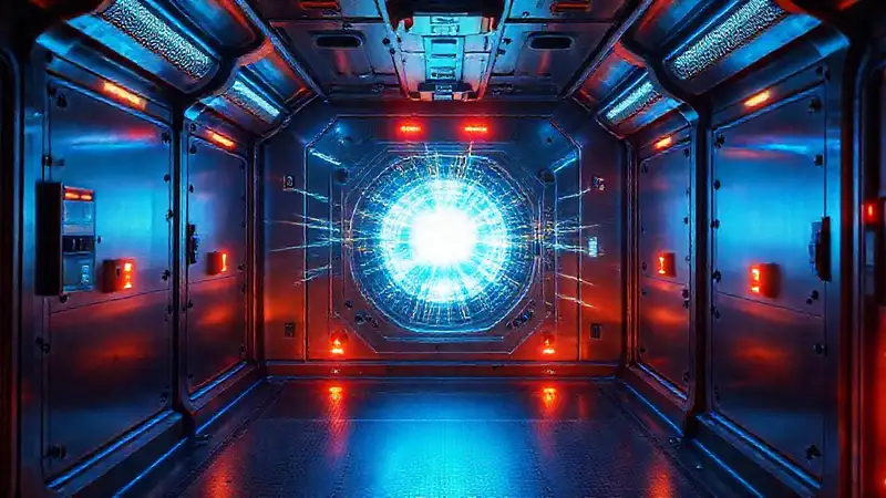 Enclosure tecnológica con energía y advertencias
