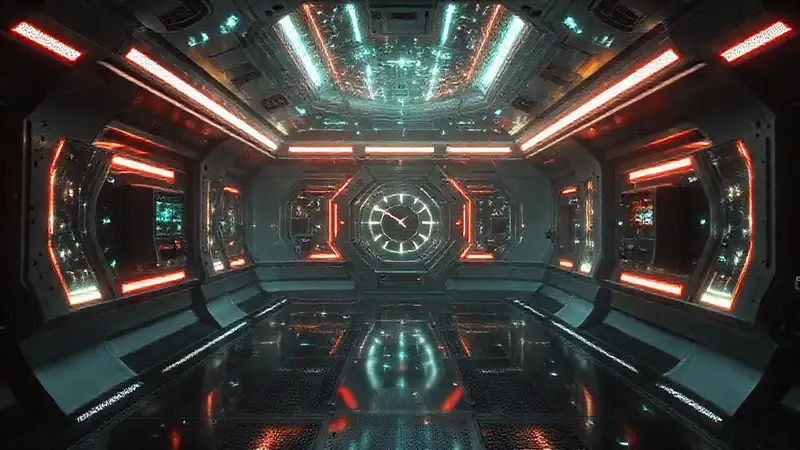 Cámaras futuristas con patrones y efectos digitales