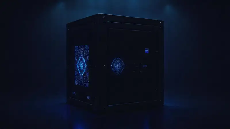 Cubo negro con patrones y seguridad avanzada