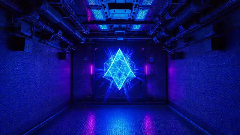 Prisma brillante en cámara de alta seguridad