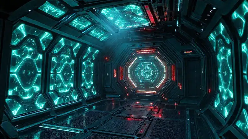 Cámara de contención futurista y enigmática