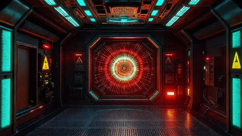 Sala de contención segura con energía luminosa