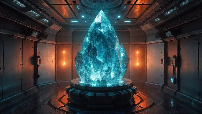 Estructura cristalina misteriosa en cámara segura