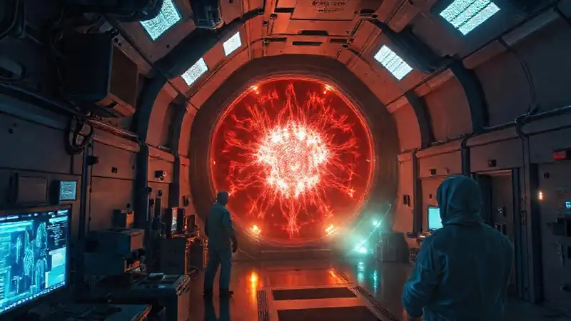 Instalación segura con energía misteriosa y vigilancia