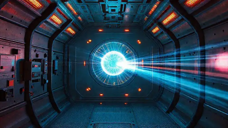 Esfera luminosa en cámara de alta tecnología