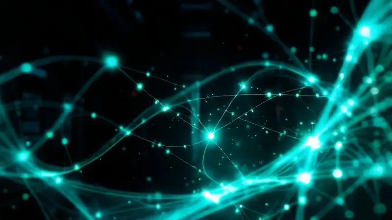 Filamento de energía holográfica y futurista brillante