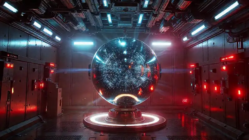 Esfera luminosa en cámara de alta seguridad