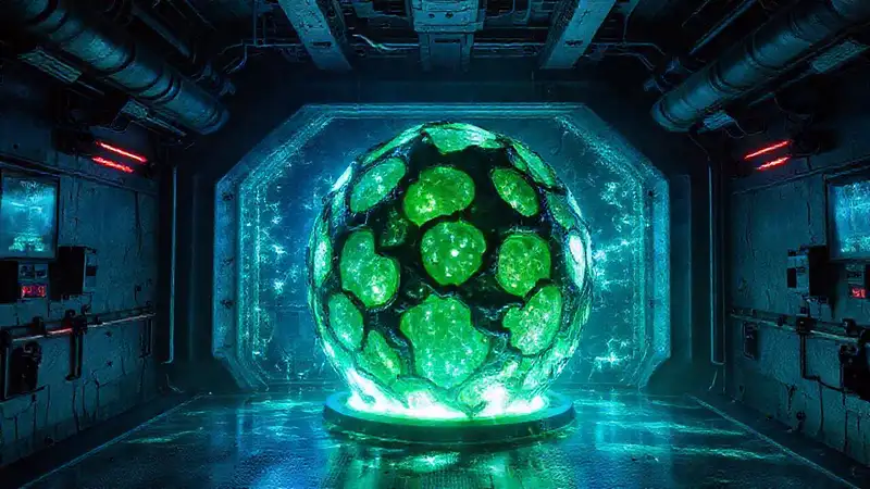 Cámara de contención con estructura misteriosa brillante