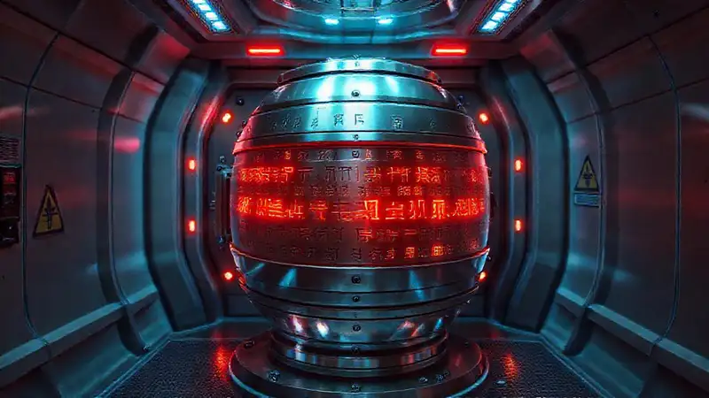 Cámara de contención segura con máquina misteriosa