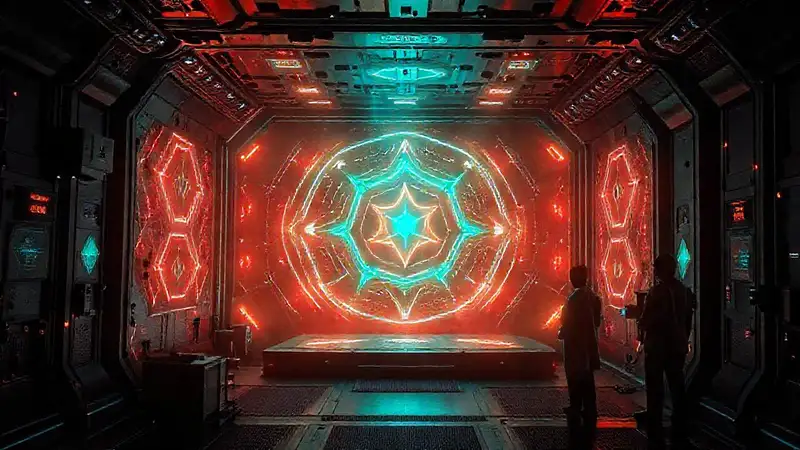 Cámara segura con energía y vigilancia futurista