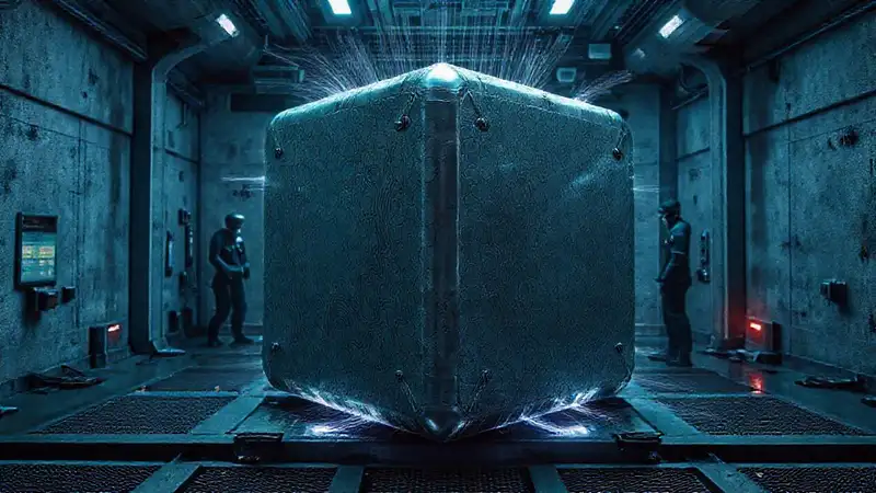 Objeto metálico misterioso con pulsos electromagnéticos