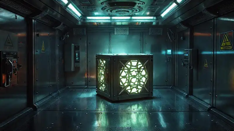 Sala de contención segura con objetos energéticos