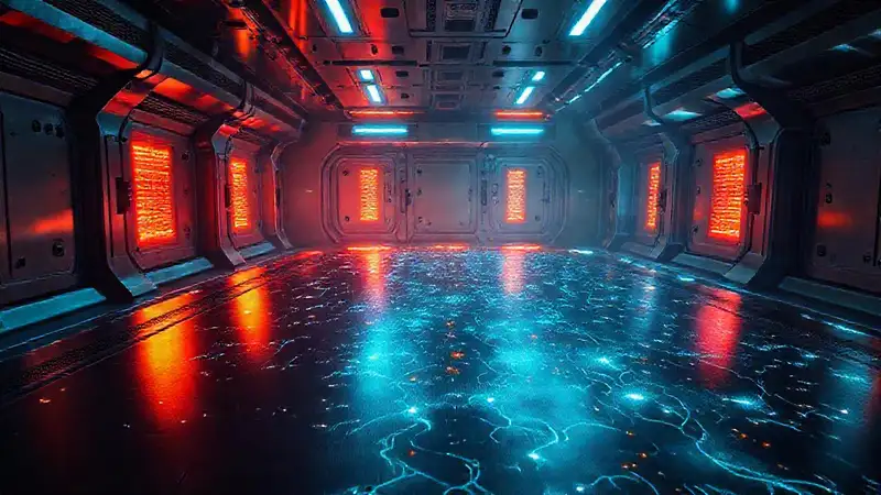 Cápsula futurista con energía y vigilancia