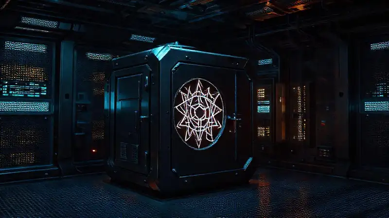 Cubo metálico en jaula de alta seguridad