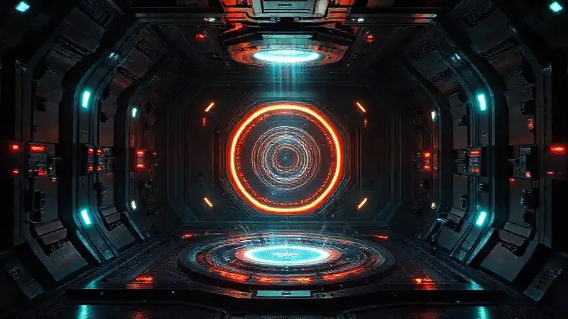 Cápsula futurista con energía y inestabilidad
