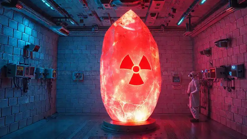 Cristal radiactivo en cámara de vigilancia