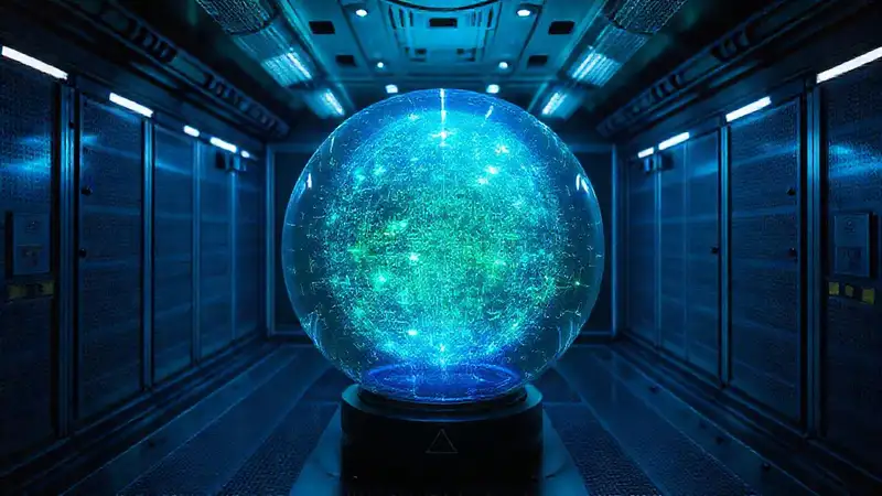 Esfera luminosa en cámara de alta seguridad