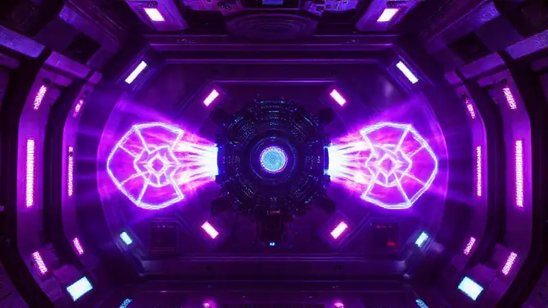 Dispositivo futurista con energía y seguridad avanzada