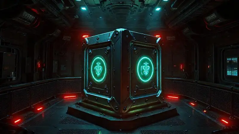 Prisma metálico en cámara de seguridad misteriosa