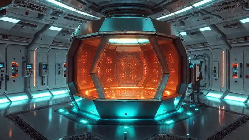 Cámara futurista con tecnología y monitorización avanzada