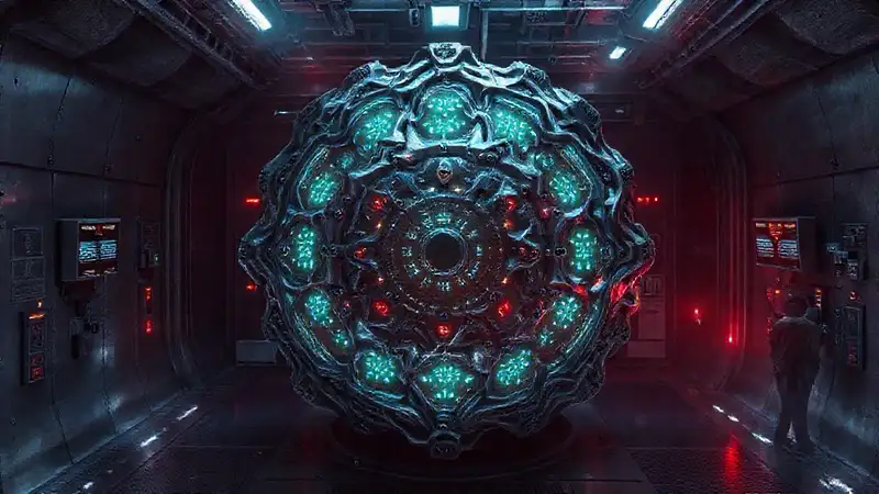 Estructura metálica misteriosa con tecnología avanzada