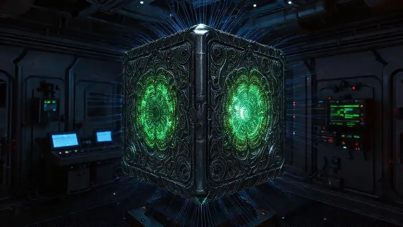 Objeto fractal metálico en contención controlada