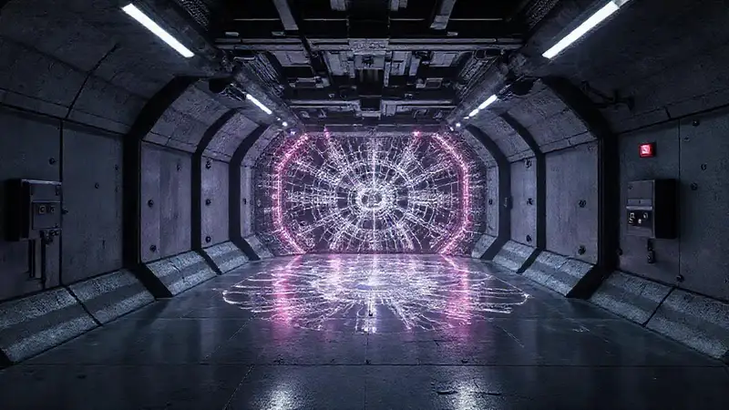 Cámara de contención futurista y secreta