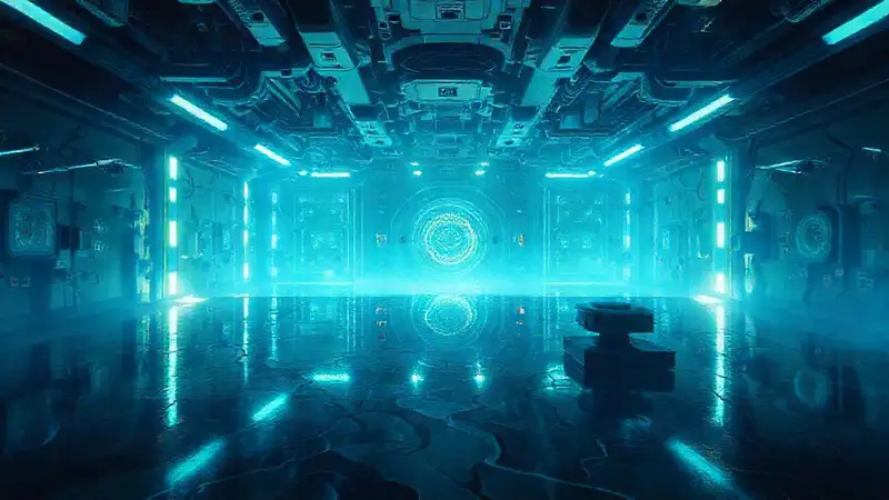Superficie reflexiva con patrones fractales misteriosos