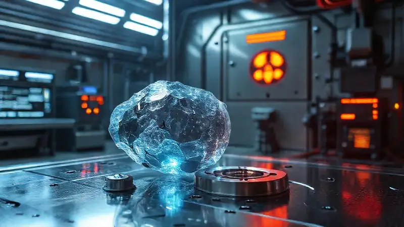 Superficie energética metálica en entorno futurista