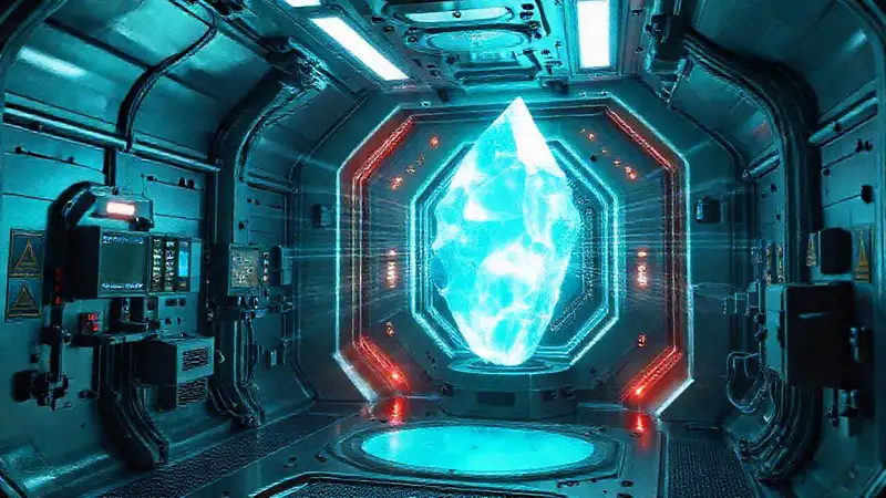 Cámara futurista con cristal y protección técnica