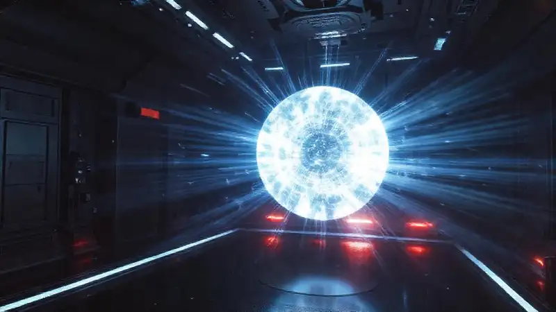 Esfera de plasma en cámara de contención