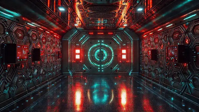 Cámara de contención misteriosa y luminosa