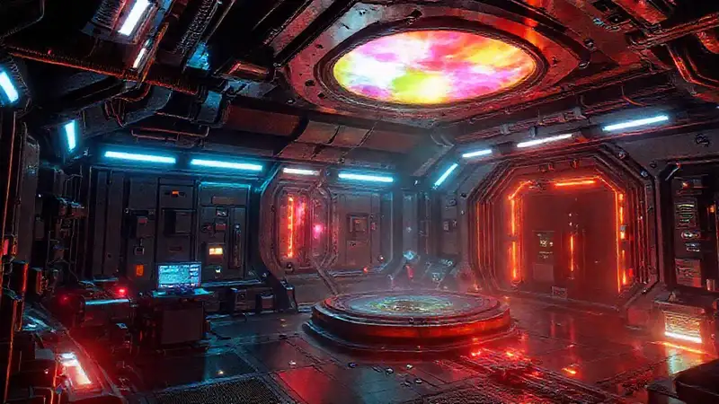 Cápsula futurista con plasma y seguridad avanzada