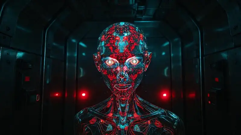 Figura humanoide misteriosa en cámara de seguridad