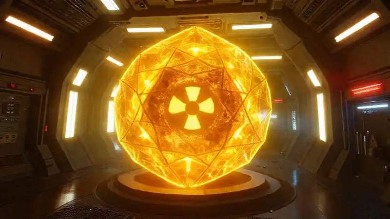 Estructura futurista con energía y seguridad
