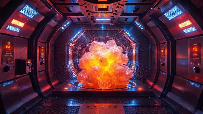 Cápsula de contención con energía misteriosa y tecnología